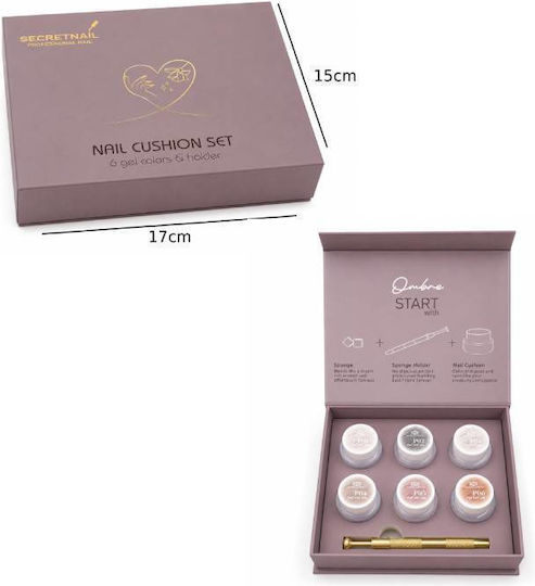 Set Gel Pentru Unghii Ombre 6 Culori & Instrument de Aplicare Ombre Nail Cushion Gel Set 6 Colors & Applicator Tool