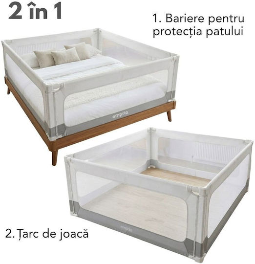 Bară de Protecție pentru Pat din Metal în Culoare Albă 200x160cm