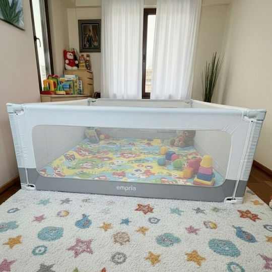 Bară de Protecție pentru Pat din Metal în Culoare Albă 200x160cm