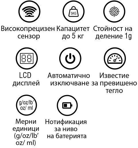 Elekom Дигитална Кухненска Везна С Контейнер До 5кг