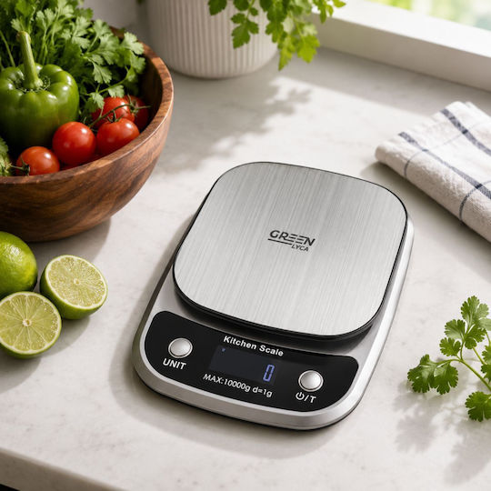 Green Lyca Cântar de bucătărie digital până la 10 kg verde