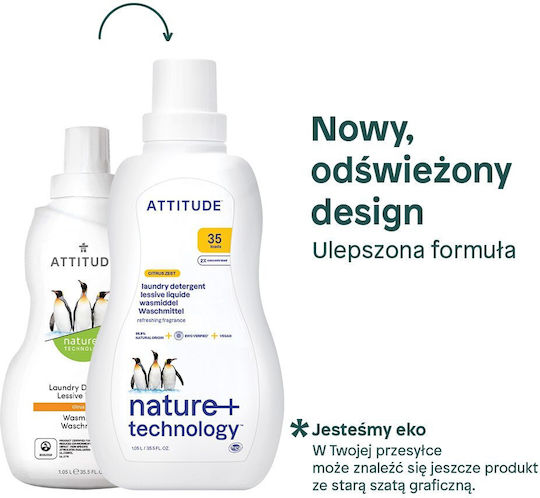 Attitude Detergent Lichid pentru Rufe pentru Bebeluși 1.05lt (35 Măsuri)