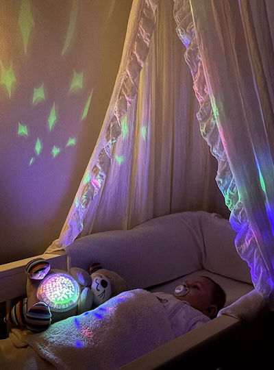 Luvion Παιδικό Φωτιστικό Projector Αφής με Προβολή Αστεριών Λευκό