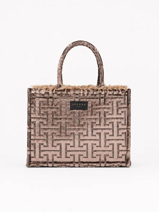 Stoff Damen Tote Tasche Braune