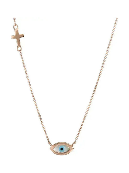 Halskette Mit Auge Aus Roségold 14K Rosa Halskette Mit Auge Aus Roségold 14K Rosa