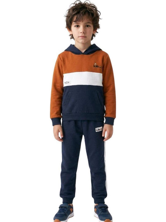 Kids Sweatpants Set Brown Anthracite 2 Pieces