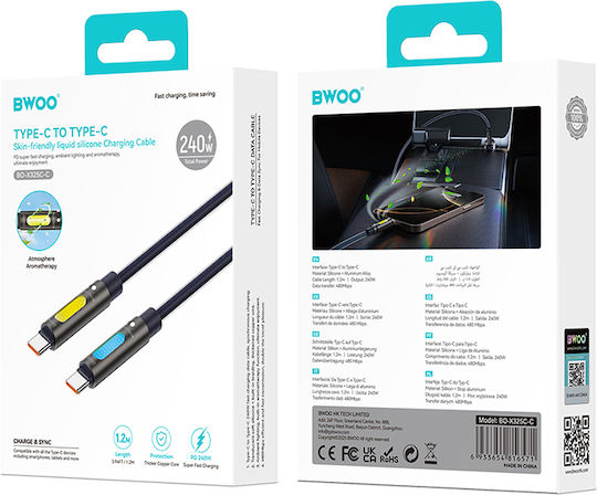 BWOO USB 2.0 USB-C Cable Male - USB-C 240W PD Black 1.2m