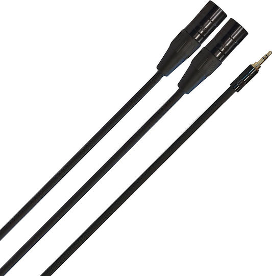 Proel Кабел 2 x XLR Мъжки - 3,5 мм Мъжки Черен 0.3м H40PR15736