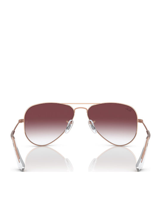 Ray Ban Унисекс Слънчеви Очилa с Розово Злато Метална Рамка и Розови Стъкла