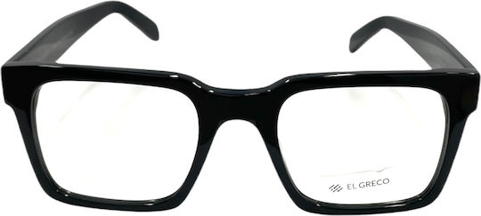 El Greco 9373 C1 Women's Acetate Prescription Eyeglass Frames Square Black