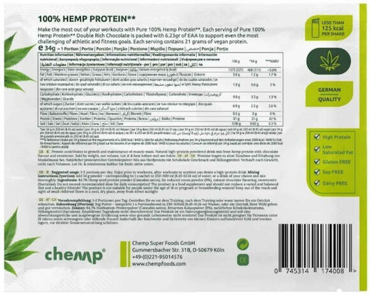 Chemp Cannabis-Proteine mit Geschmack Double Rich Chocolate 34gr