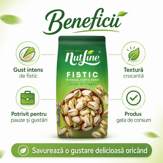 Nutline Fistic În Coajă Prăjit Sărat Gust Intens Crocant 200g