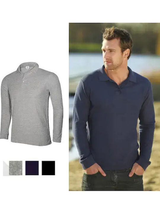 Keya MPLS180 Men's Promotional Long Sleeve Polo Shirt in Blue Color