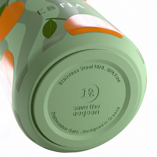 Pulse Save The Aegean Recyclable Thermos Bottle Stainless Steel BPA Free 500ml Peach Garden