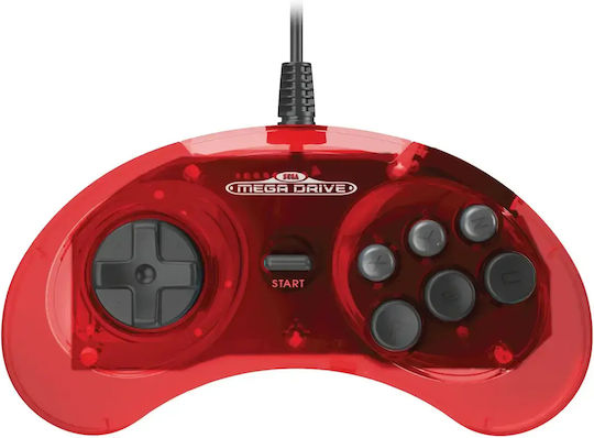 Retro-bit Sega MegaDrive Безжичен Геймпад за Компютър / PS3 / Превключвател Червен