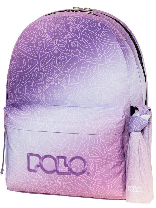 Polo Original Double Scarf School Backpack for Junior High-High School with Water Bottle Holder Pink 27lt 30 x 24 x 42cm 2026
