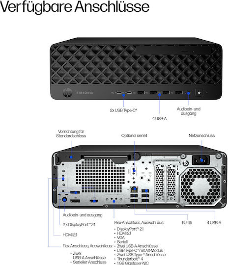 HP EliteDesk 8 SFF G1i Desktop PC (Ultra 7-265/16GB DDR5/512GB SSD/W11 Pro)