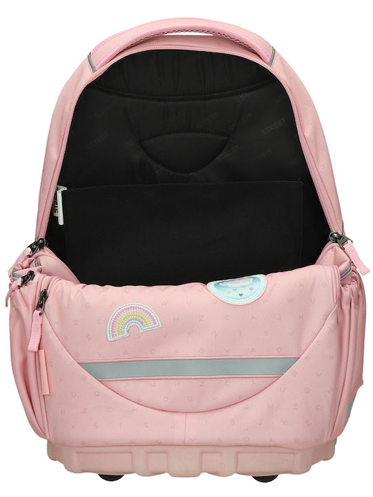 Street Lovely School Backpack With Water Bottle Holder Pink 31 x 16 x 43cm