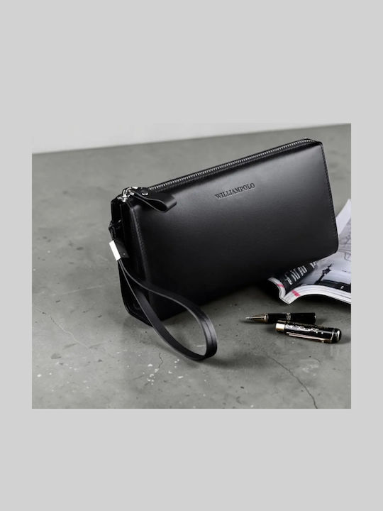 Leder Herren Handtasche Schwarz