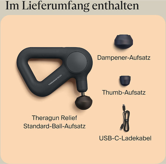 Therabody Relief Massage Gun for Body with Vibration Black
