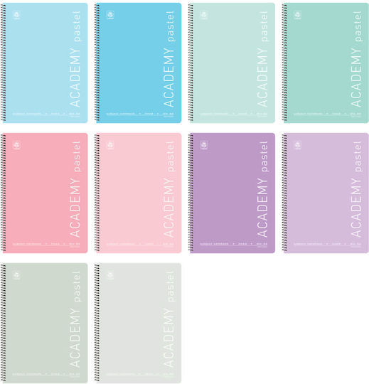 Typotrust Σπιράλ Τετράδιο Ριγέ Α4 3 Θεμάτων Pastel (Διάφορα Χρώματα)