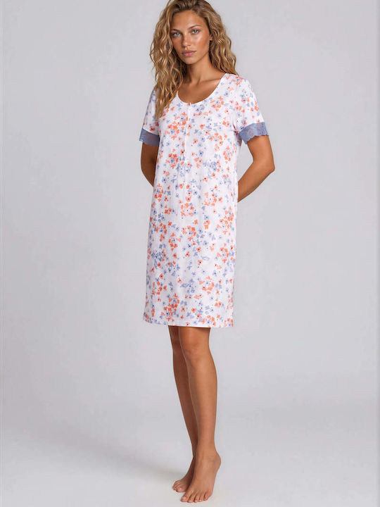 Pink Label Καλοκαιρινό Βαμβακερό Γυναικείο Νυχτικό Blossom Pink Label Καλοκαιρινό Βαμβακερό Γυναικείο Νυχτικό Blossom