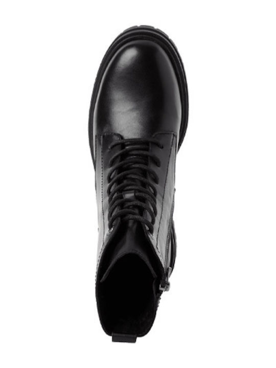 Leather Women's Combat Boots Black
