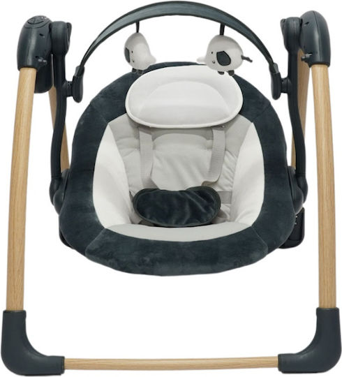 Bo Jungle Elektrische Babywippe & Schaukel mit Musik und Vibration in Grau für Kinder bis 9kg
