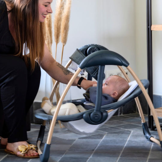 Bo Jungle Elektrische Babywippe & Schaukel mit Musik und Vibration in Grau für Kinder bis 9kg
