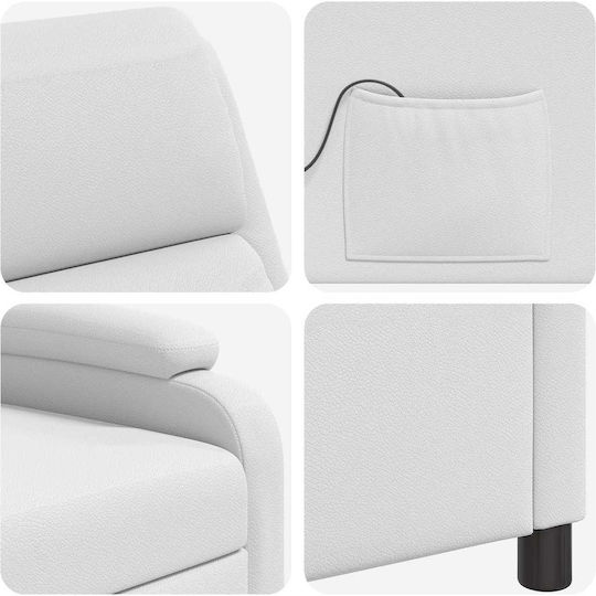 Relax Massage Sessel aus Künstliches Leder Weiß 66x95x100cm Relax Massage Sessel aus Künstliches Leder Weiß 66x95x100cm