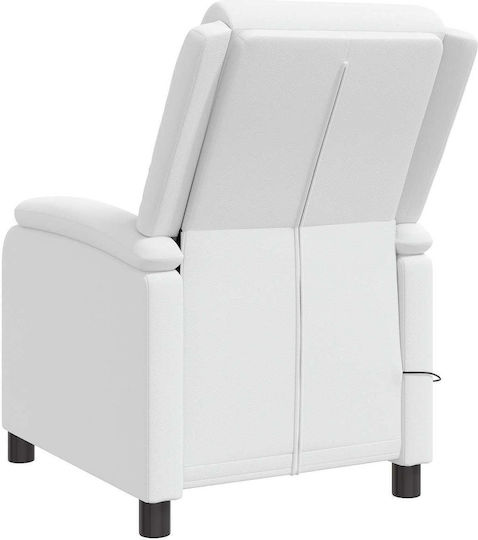 Scaun De Relax Masaj Din Piele Ecologică Alb 66x95x100cm