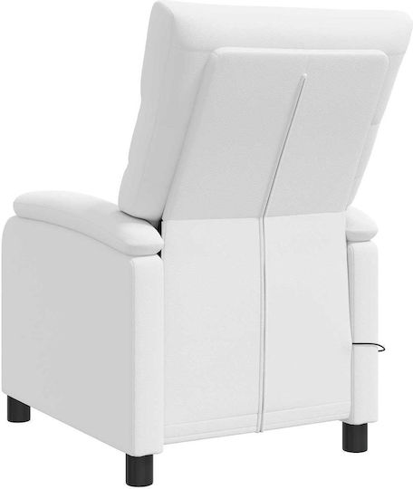 Scaun De Relax Masaj Din Piele Ecologică Alb 66x95x100cm
