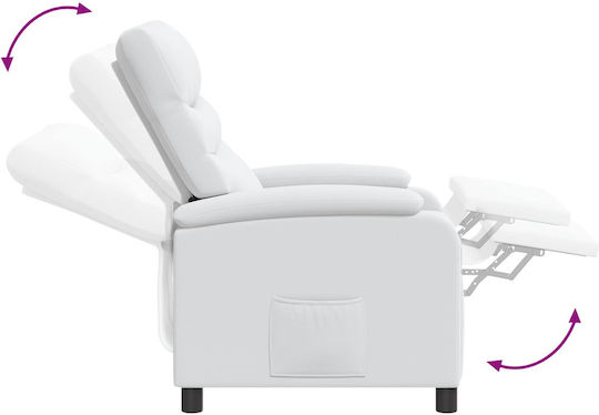 Scaun De Relax Masaj Din Piele Ecologică Alb 66x95x100cm