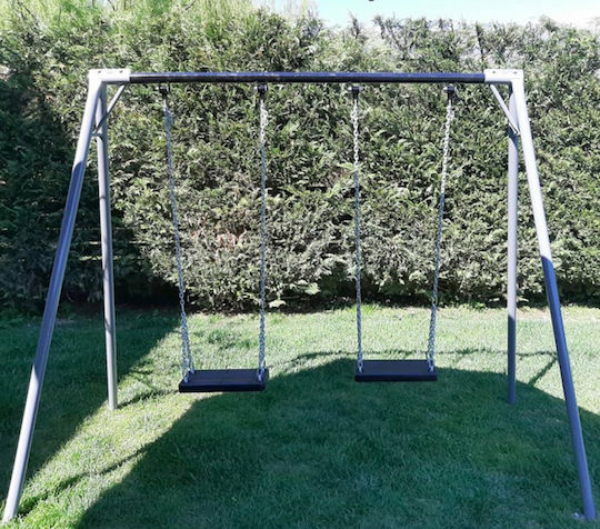 Doppelte Metall Kinder Schaukeln 230x120x200cm Blau