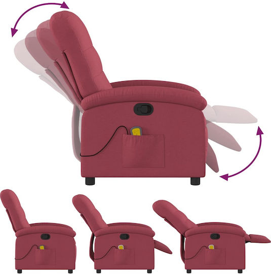 Πολυθρόνα Relax Massage Κόκκινο Κρασιού 70x93x101cm
