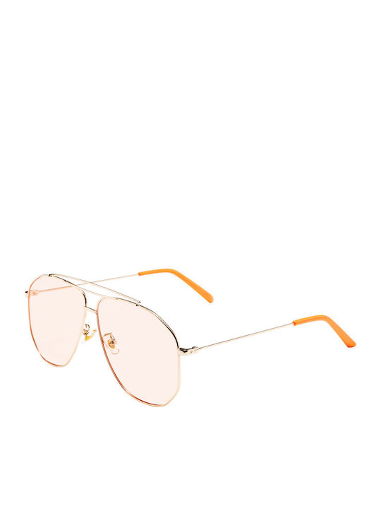 Unisex Sonnenbrillen mit Gold Metallisch Rahmen und Gold Farbe Gläser