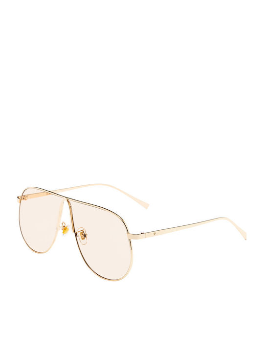 Unisex Sonnenbrillen mit Gold Metallisch Rahmen und Gold Farbe Gläsern