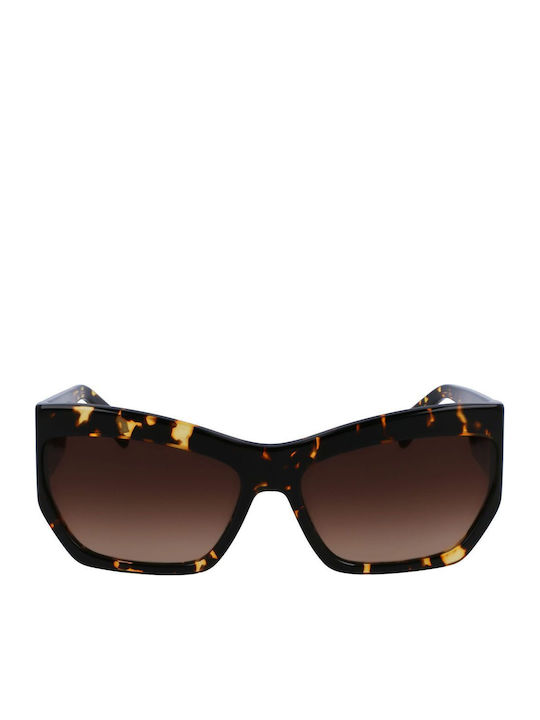 Liu Jo Women's Sunglasses with Brown Tartaruga Plastic Frame and Brown Gradient Lens
