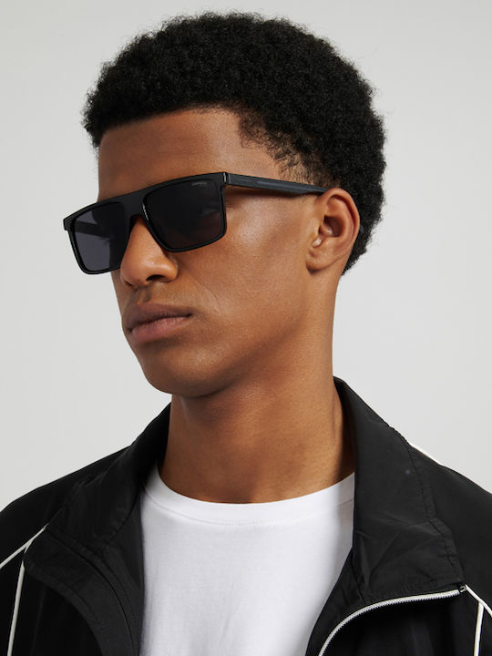 Carrera C Sport Unisex Sunglasses with Black Horn-Rimmed Frame and Grey Lens