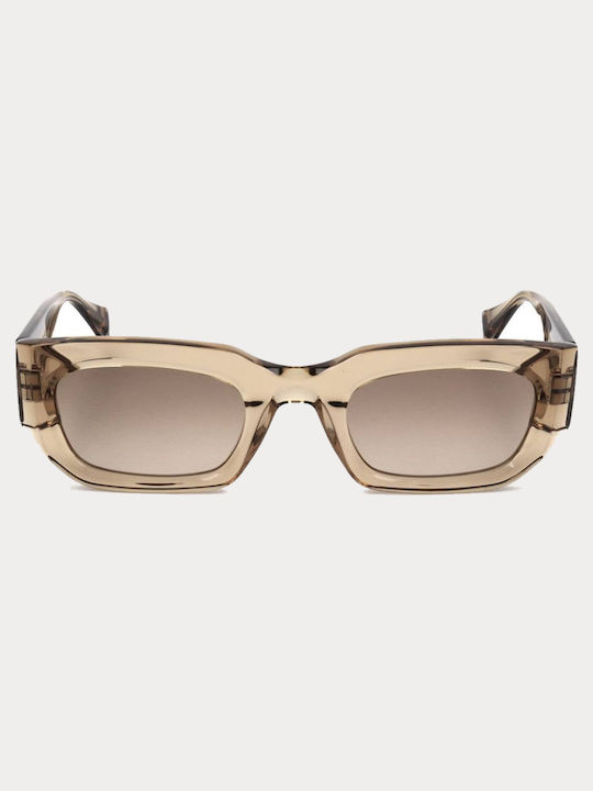 Gigi Barcelona Natalie Unisex Sunglasses with Horn-Rimmed Frame Transparent Champagne Gradient