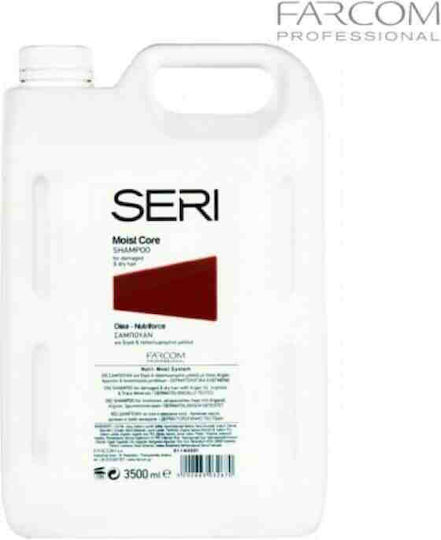 Farcom Seri Moist Core Σαμπουάν Αναδόμησης/Θρέψης για Ταλαιπωρημένα Μαλλιά 3500ml