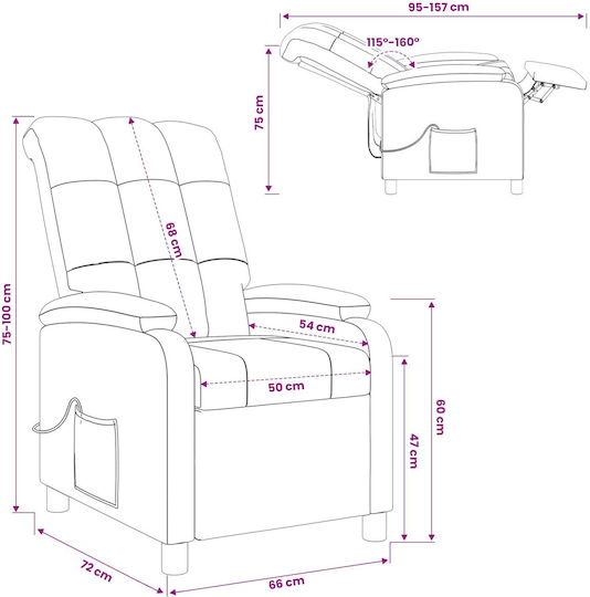 Relax Armchair Massage Red 66x95x100cm