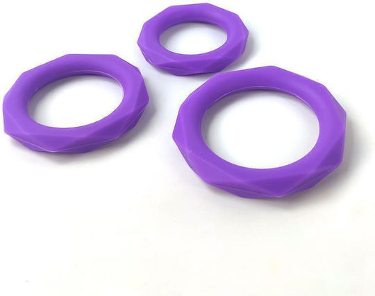 Set Cock Rings Schwanz Purple 3Stück