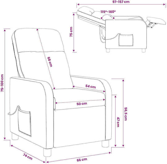 Relax Massage Armchair White 66x95x100cm