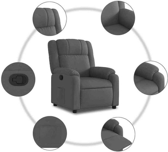 Relax Armchair with Footstool Dark Grey 77x95x99cm
