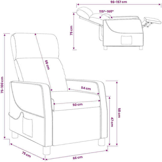 Πολυθρόνα Relax Massage Σκούρο Πράσινο 66x95x100cm
