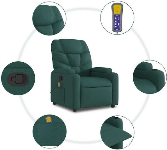 Relax Massage Armchair Dark Green 74x89x100cm