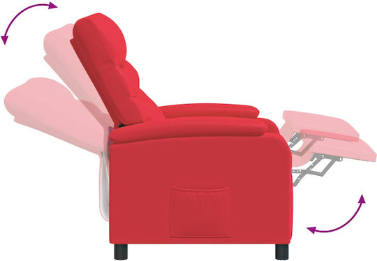Πολυθρόνα Relax Massage από Δερματίνη Κόκκινο 66x95x100cm