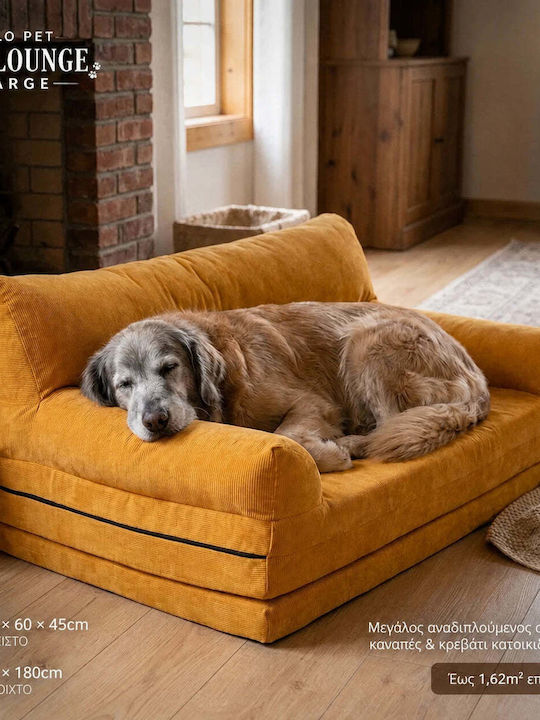 Lelo Pet PawLounge Canapea Pat Pentru Câini Ortopedic Galben 90x180cm