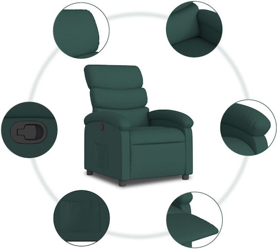 Πολυθρόνα Relax με Υποπόδιο Σκούρο Πράσινο 70x92x99.5cm